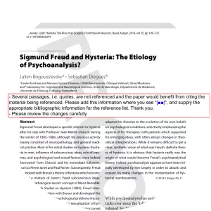 The Aetiology of Hysteria