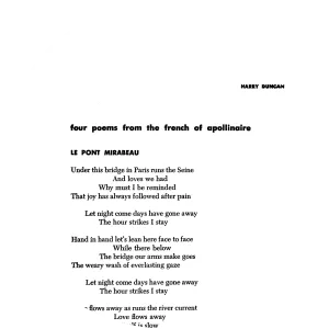 The Mirabeau Bridge - Book by Guillaume Apollinaire