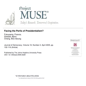 The perils of presidentialism - Book by Juan José Linz