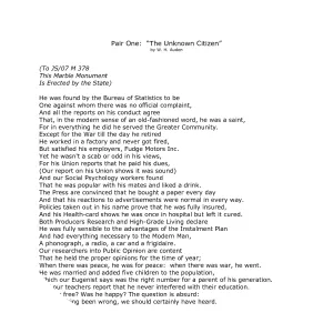 The Unknown Citizen - Poem by W. H. Auden