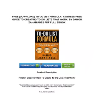 To‑do List Formula: A Stress‑free . . .