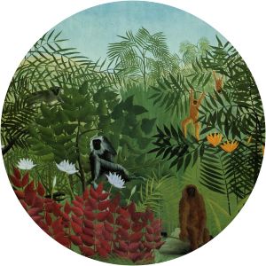 Tropical Forest with Apes and Snake