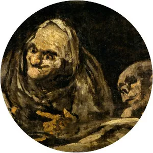 Two Old Ones Eating Soup - Painting by Francisco Goya