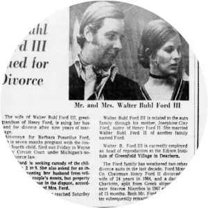 Walter Buhl Ford III - Josephine Clay Ford's son