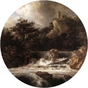 Waterfall with Castle Built on the Rock - Artwork