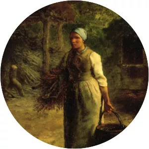 Woman Carrying Firewood and a Pail
