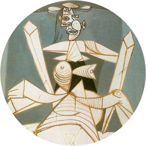 Woman in an armchair photograph