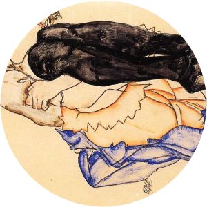 Woman with Blue Stockings