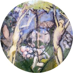 Young Girl and Man in Spring - Artwork