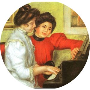 Yvonne and Christine Lerolle at the Piano